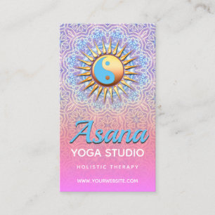 Pink violet Ombre Yin Yang Cartes de visite holist