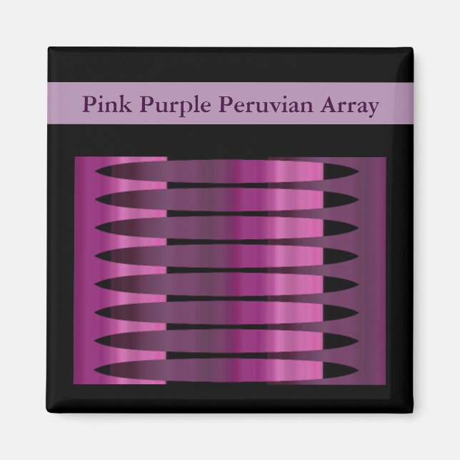 Pink violet tableau péruvien Magnet 2x2 Carré (Devant)