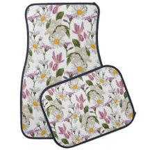 Pink violet tropical daisy and lily wildflowers