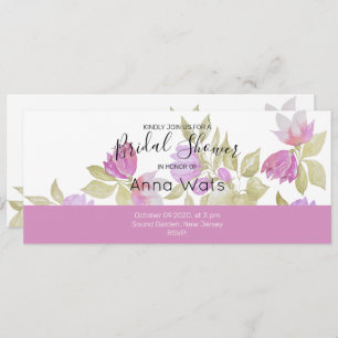 Pink Violet Watercolor Flowers Hand-painted