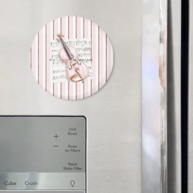 Pink Violin Music Sheet Magnet (In Situ (Fridge))