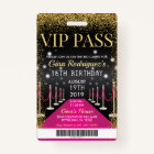 Pink VIP Pass Hollywood Red Carpet Birthday