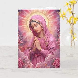 Pink VIrgin Mary Memorial Card