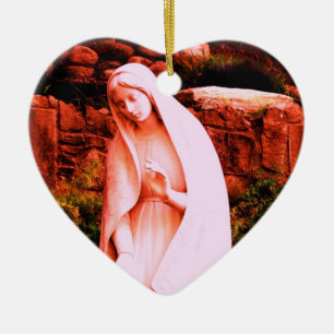 Pink Virgin Mary Statue Ornament
