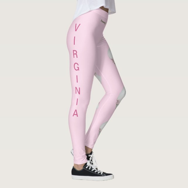 Pink Virginia Flowering Dogwood State Leggings (Right)