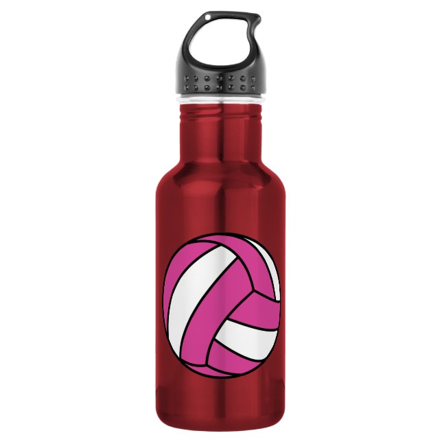 Pink Volleyball 532 Ml Water Bottle (Front)