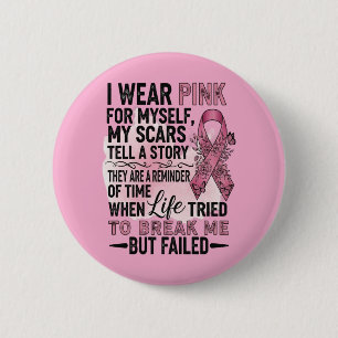 Pink Volleyball Breast Cancer Awareness 2 Inch Round Button