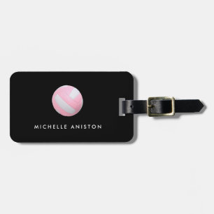 Pink Volleyball Custom  Luggage Tag