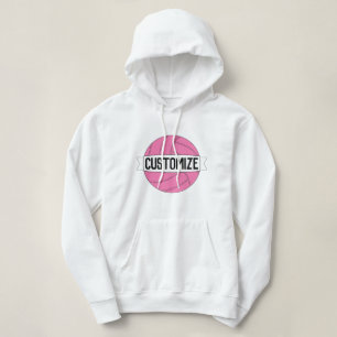 Pink Volleyball Custom Team Name/Text Personalized Hoodie