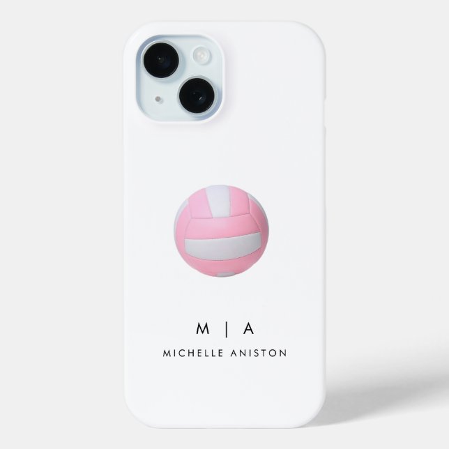 Pink Volleyball Personalized   Case-Mate iPhone Case (Back)
