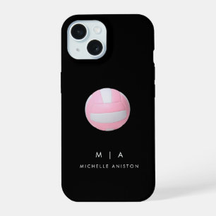 Pink Volleyball Personalized   iPhone 15 Case