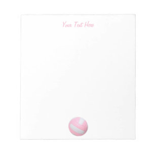 Pink Volleyball Personalized Notepad