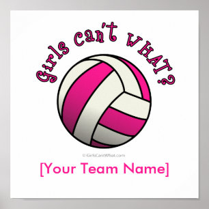 Pink Volleyball Poster