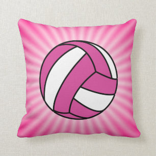 Pink Volleyball Throw Pillow