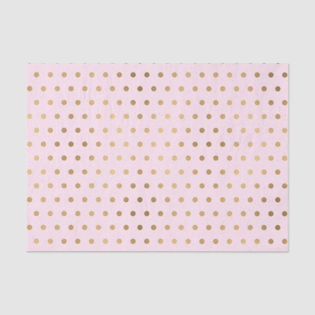 Pink w/ Gold Polka Dots (Design 46 Pink Series) Tissue Paper (Front)