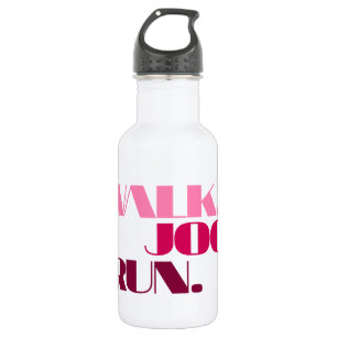 PINK WALK JOG RUN (font CHUNKY) 532 Ml Water Bottle