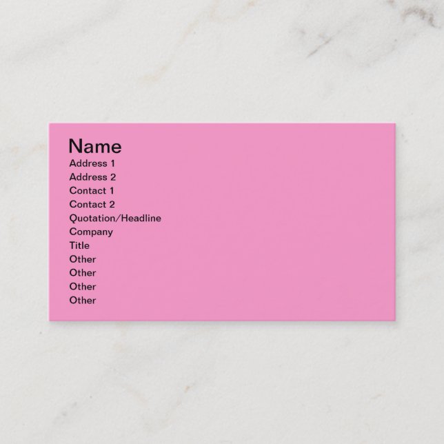 Pink Wallpaper for Monogramming Business Card (Front)
