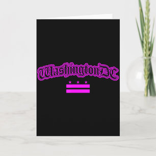 Pink Washington Dc Flag For Women And Girls  Card