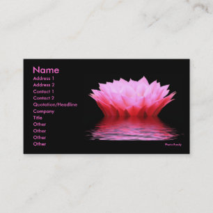 Pink Water Cactus Flower Business Card