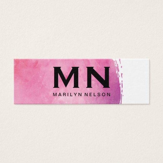 Pink Water Colour Monogram (Front)