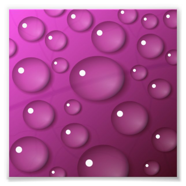 Pink Water Drop Background Photo Print (Front)
