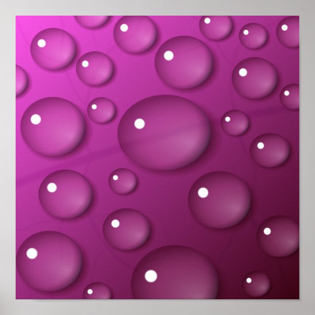 Pink Water Drop Background Poster (Front)