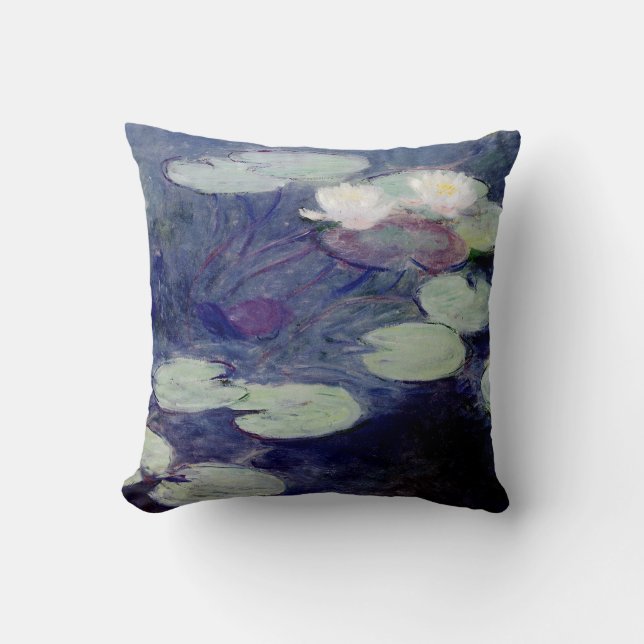 Pink Water-Lilies: 1897-99 by Monet Throw Pillow (Front)