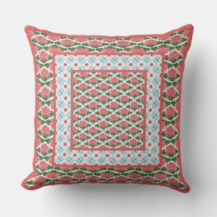 Pink Water Lilies and Dragonflies Pillow, Cushion
