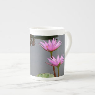 Pink Water Lilies Bone China Mug
