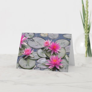 Pink Water Lilies Card