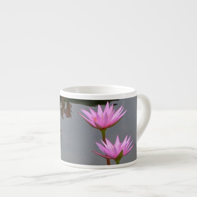 Pink Water Lilies Espresso Cup (Front Right)