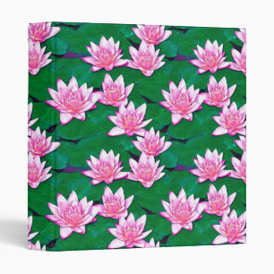 Pink Water Lilies on a Pond Binder