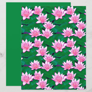 Pink Water Lilies on a  Pool