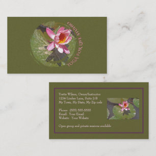 PINK WATER LILY AND LILY PADS/CUSTOMIZABLE BUSINESS CARD