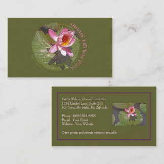 PINK WATER LILY AND LILY PADS/CUSTOMIZABLE BUSINESS CARD