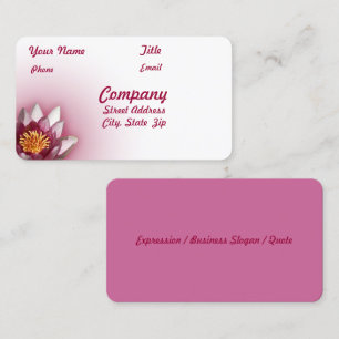 Pink Water Lily Business Card