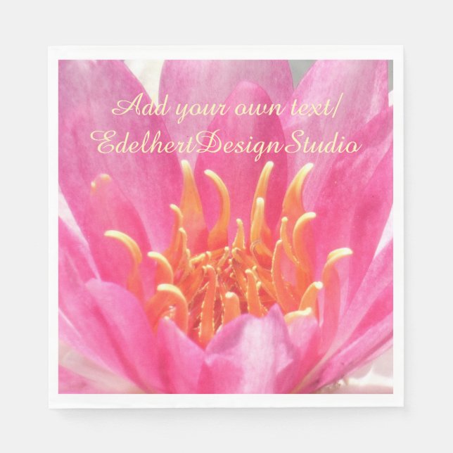 Pink Water Lily Close Up Paper Napkins (Front)