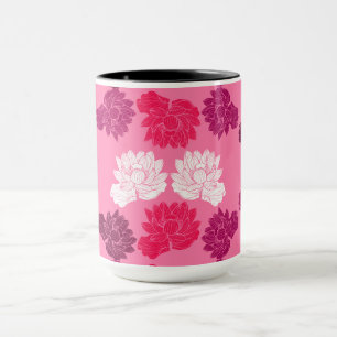 Pink Water lily Fabric Print Mug