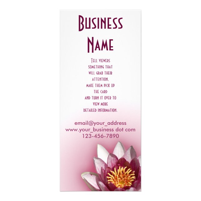 Pink Water Lily Rack Card (Front)