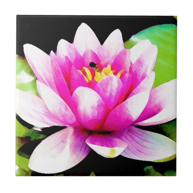 Pink water lily tile (Front)