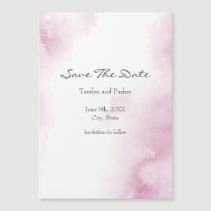 Pink Watercolor Abstract Frame  Magnetic Invitation