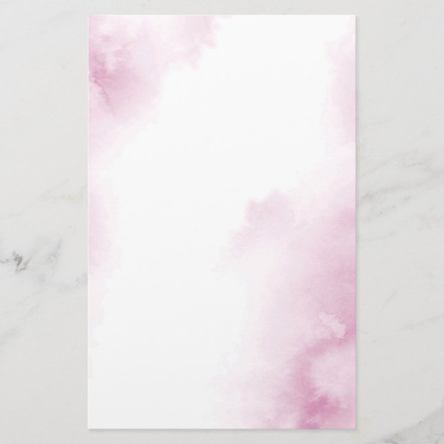Pink Watercolor Abstract Frame Stationery (Front)