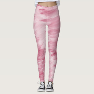 Pink Watercolor Abstract Leggings