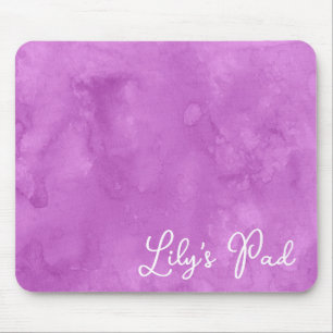 Pink Watercolor Abstract Mouse Pad