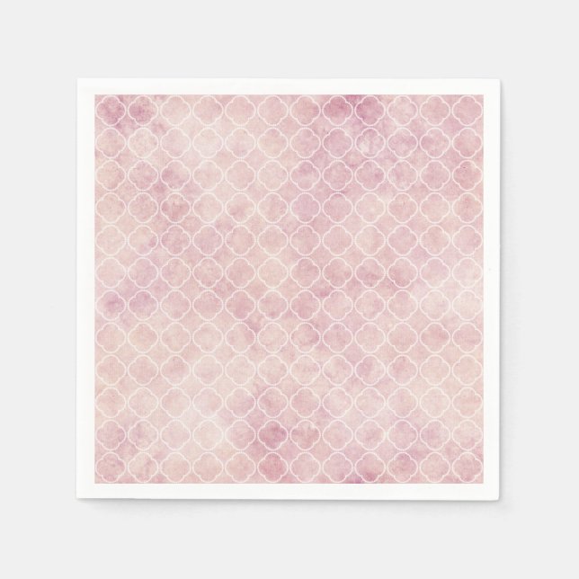 Pink Watercolor Abstract Pastel Napkin (Front)