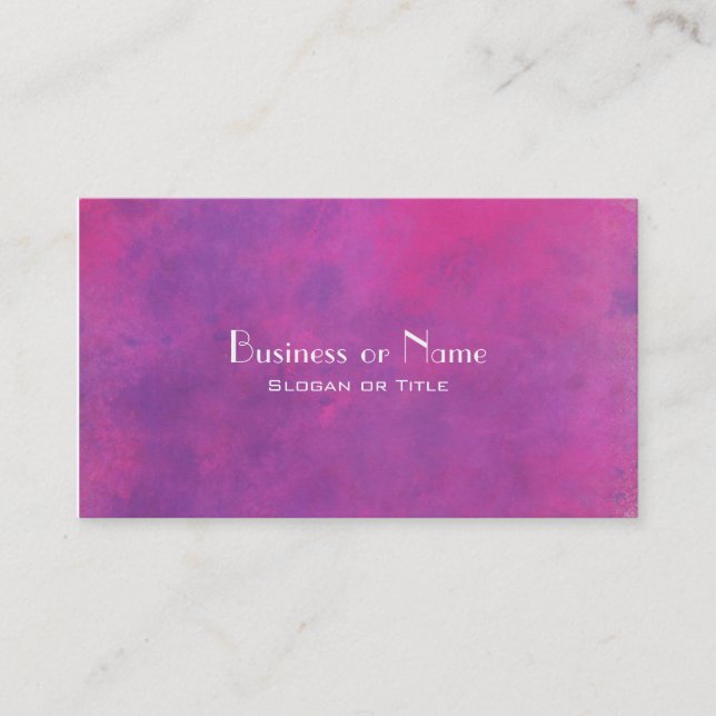 Pink Watercolor Abstract Texture Business Card (Front)
