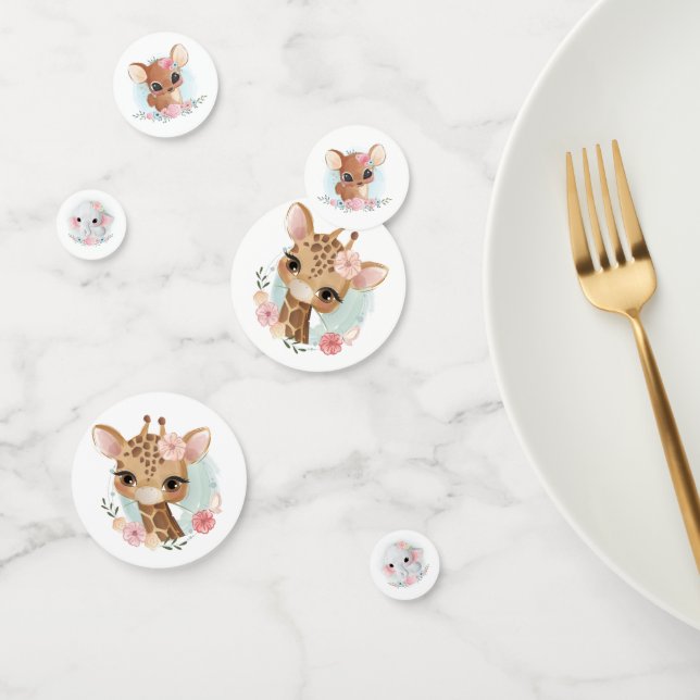 Pink Watercolor Baby Animals  Confetti (Group)
