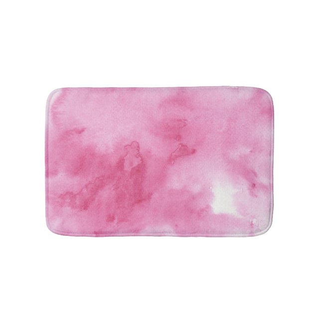 pink watercolor background for your bath mat (Front)