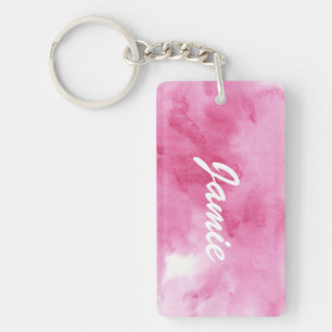 pink watercolor background for your keychain