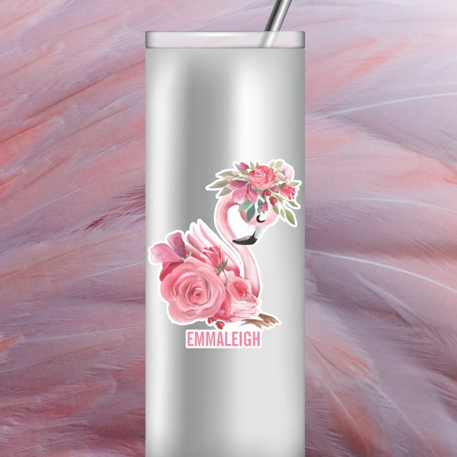 Pink Watercolor Ballerina Flamingo Customizable (Creator Uploaded)